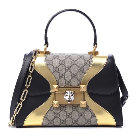 gucci black and gold handbag|Gucci black handbag prices.